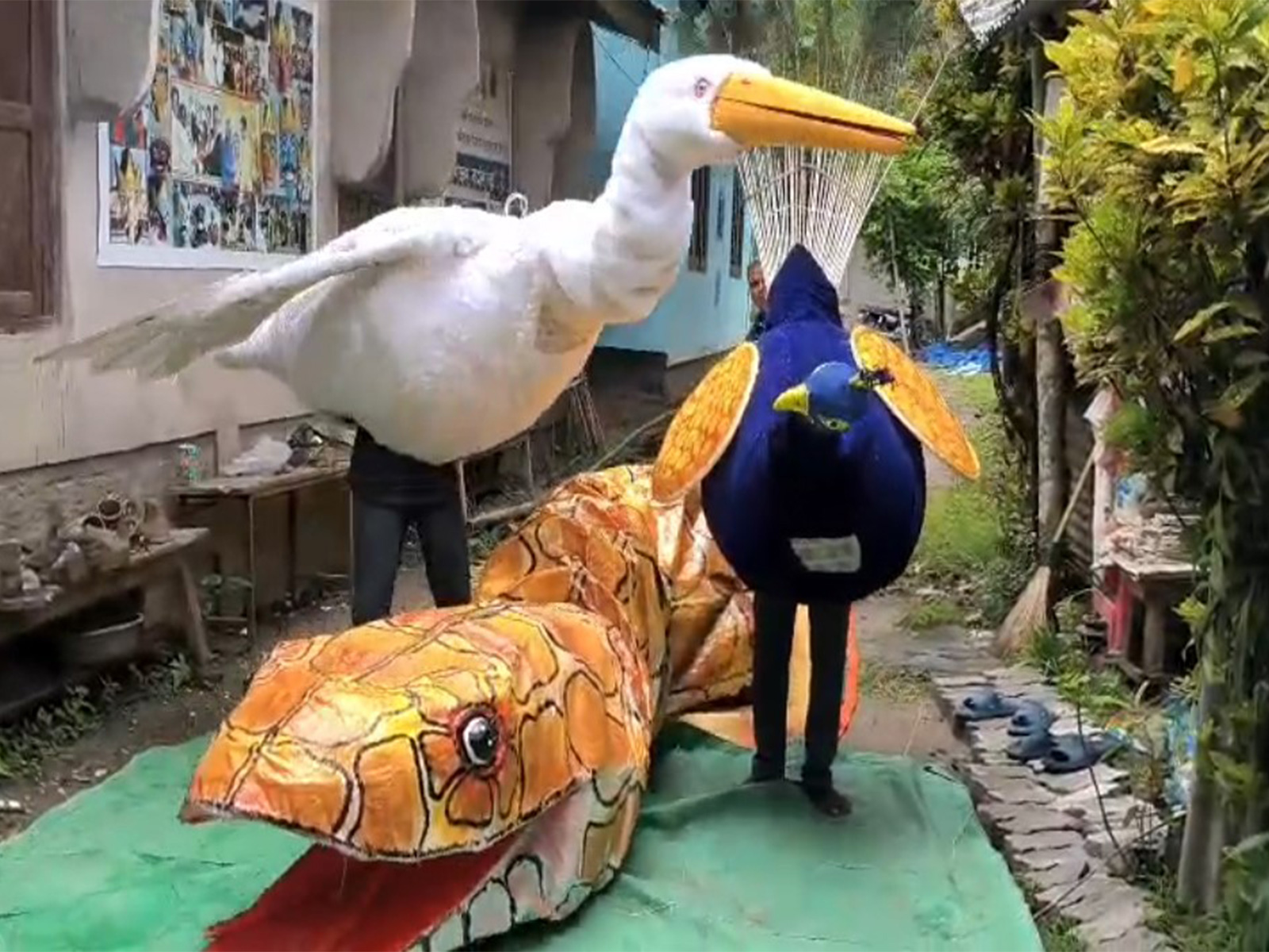Masks made by Majuli’s Samaguri Satra artists for Raas festival (Photo/ANI)