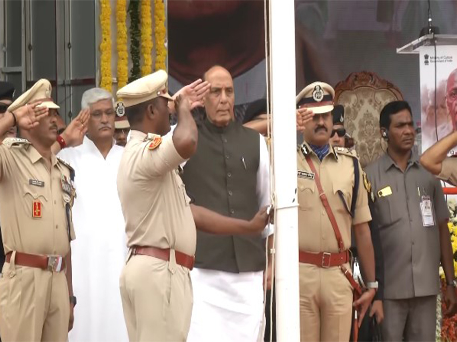 Rajnath Singh attends 78th Hyderabad Liberation Day celebrations, unfurls national flag