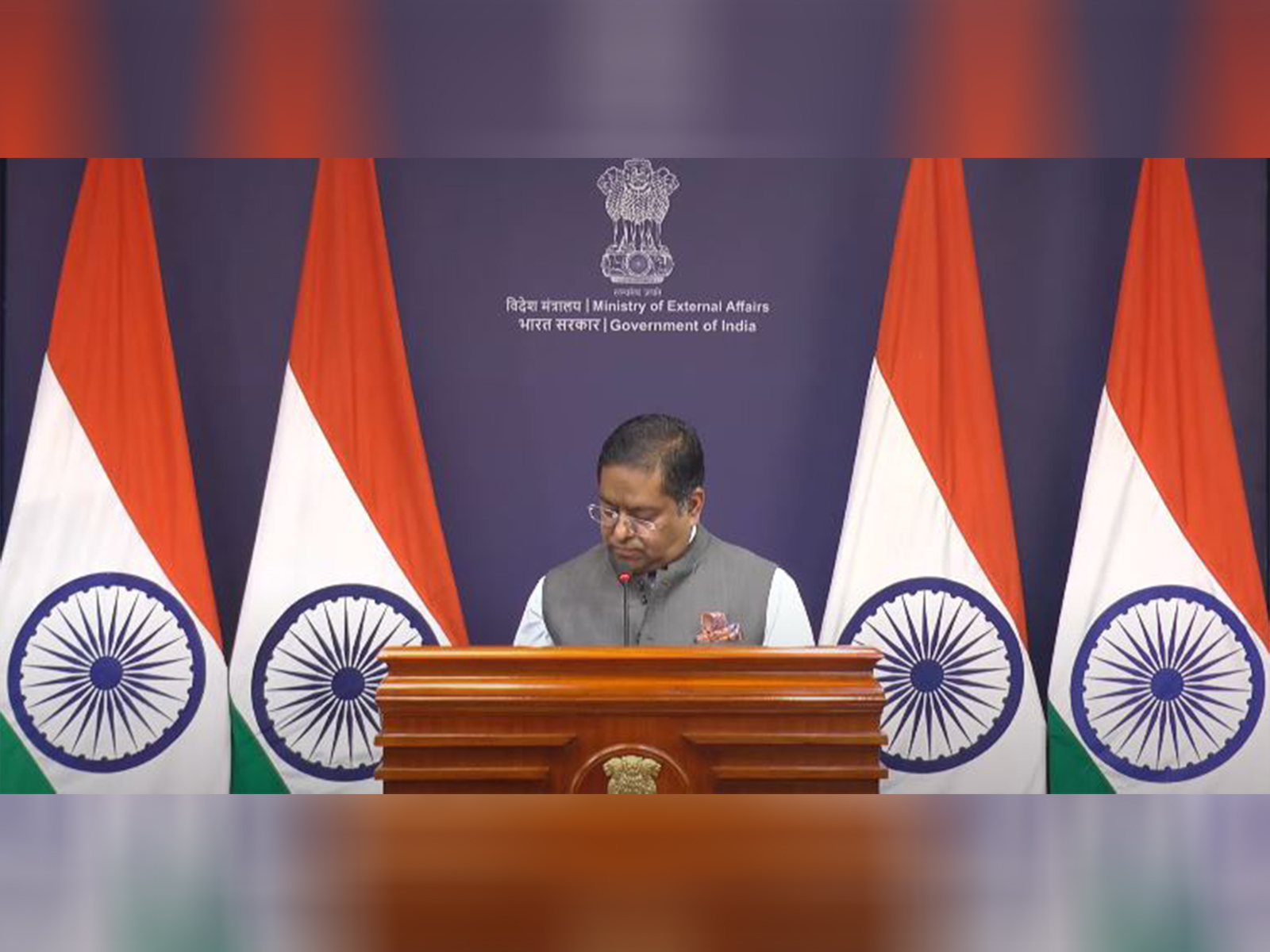 Ministry of External Affairs spokesperson Randhir Jaiswal (Photo/MEA, YouTube) Ministry of External Affairs spokesperson Randhir Jaiswal (Photo/MEA, YouTube)
