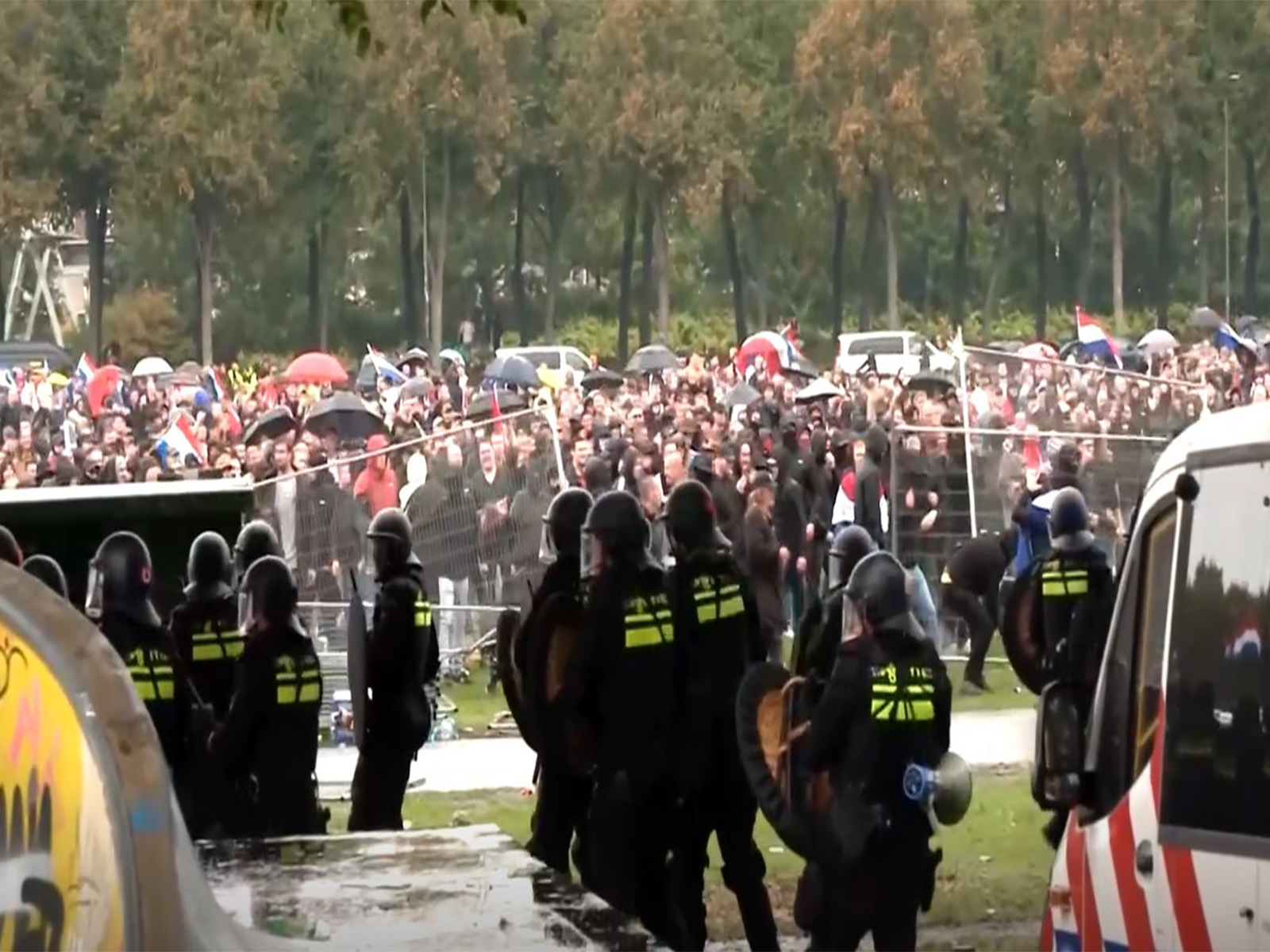 Violence erupts at anti-immigration protest in Netherlands