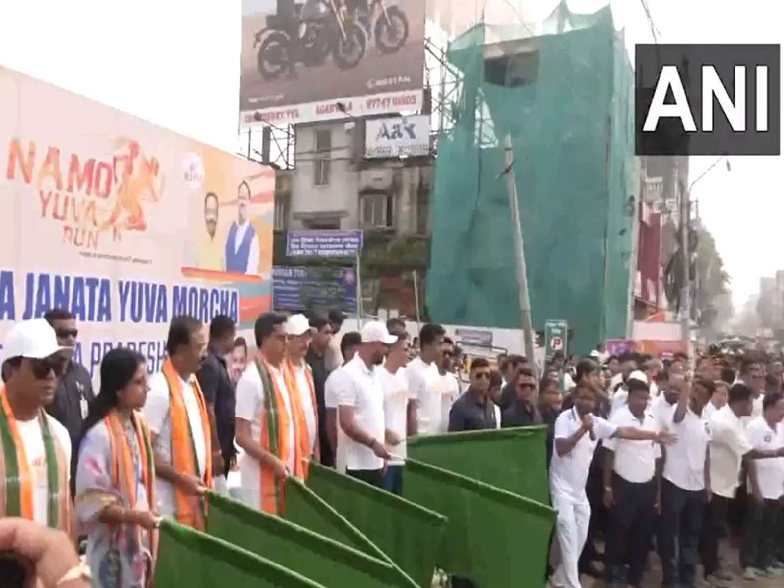 Tripura CM Manik Saha flags off 'Namo Yuva Run' in Agartala (Photo/ANI) Tripura CM Manik Saha flags off 'Namo Yuva Run' in Agartala (Photo/ANI)