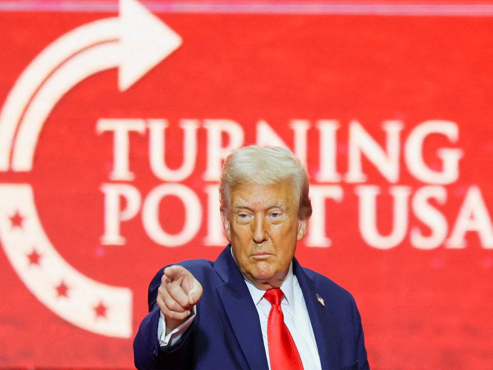 "The bullet was aimed at all of us": Trump takes swipe at left during Charlie Kirk's memorial