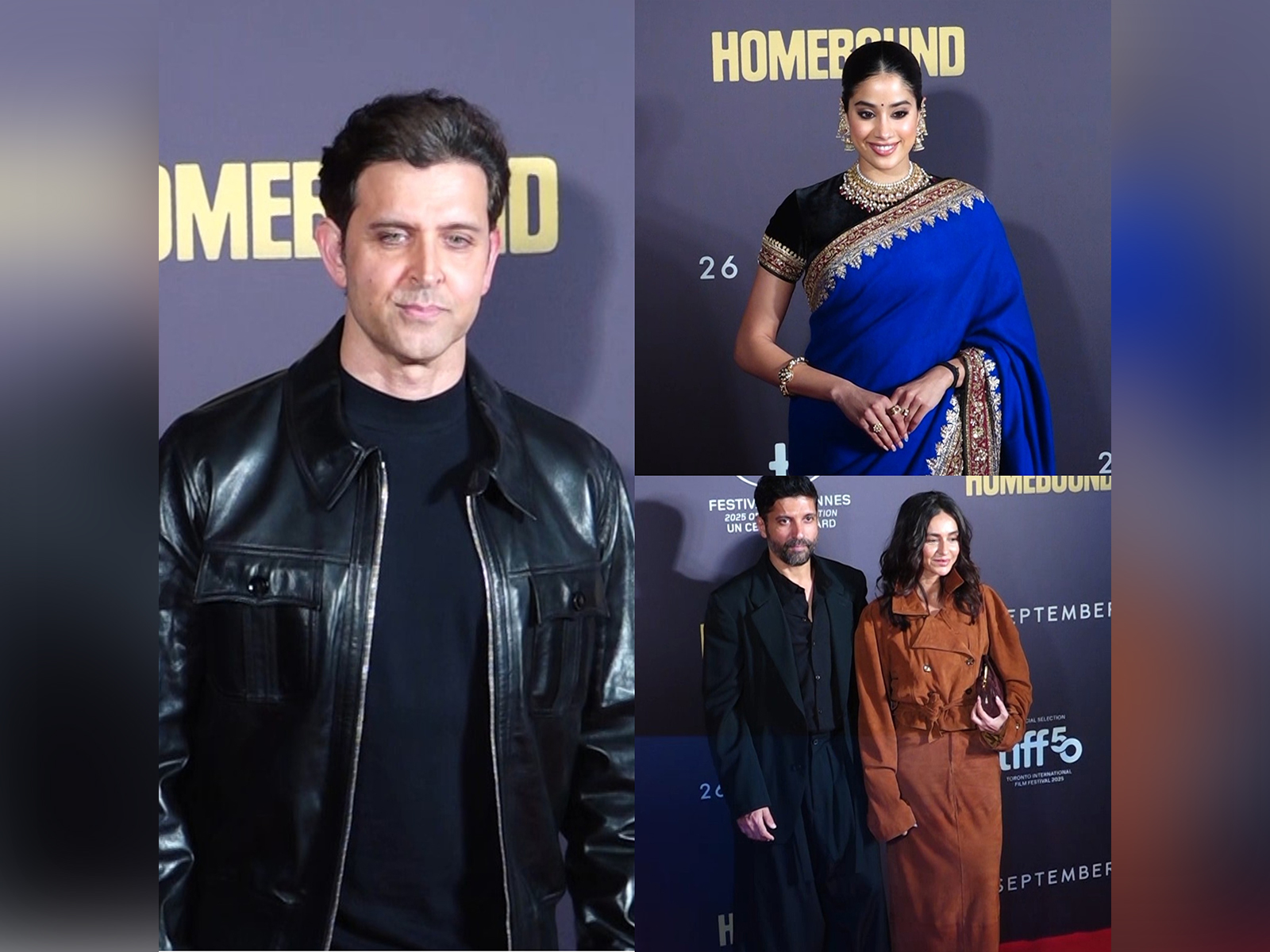 Hrithik Roshan, Janhvi Kapoor and Farhan Akhtar with wife Shibani (Photo/ANI)