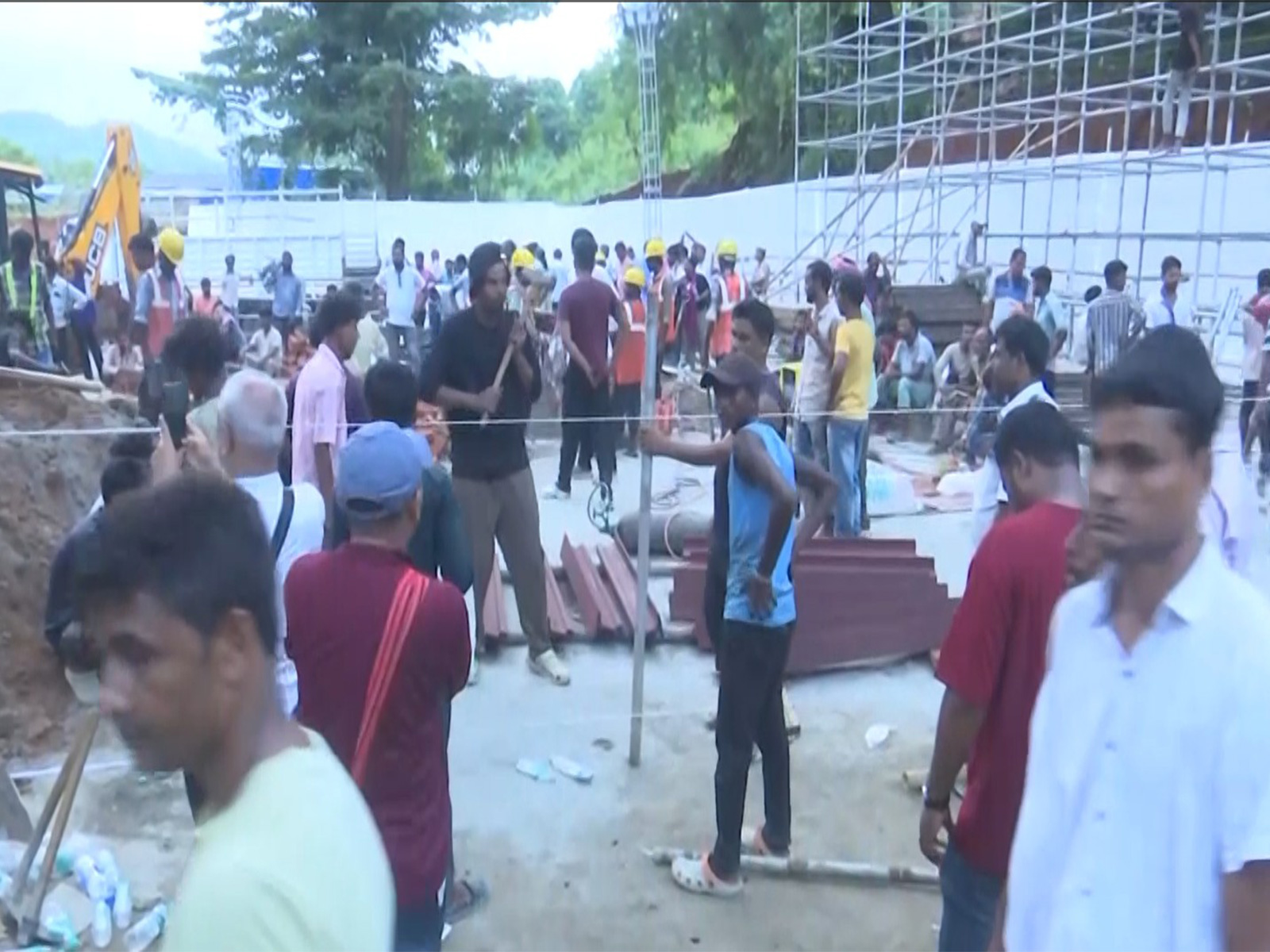Preparations underway at Kamarkuchi village for Zubeen Garg's last rites(Image source/ANI) 