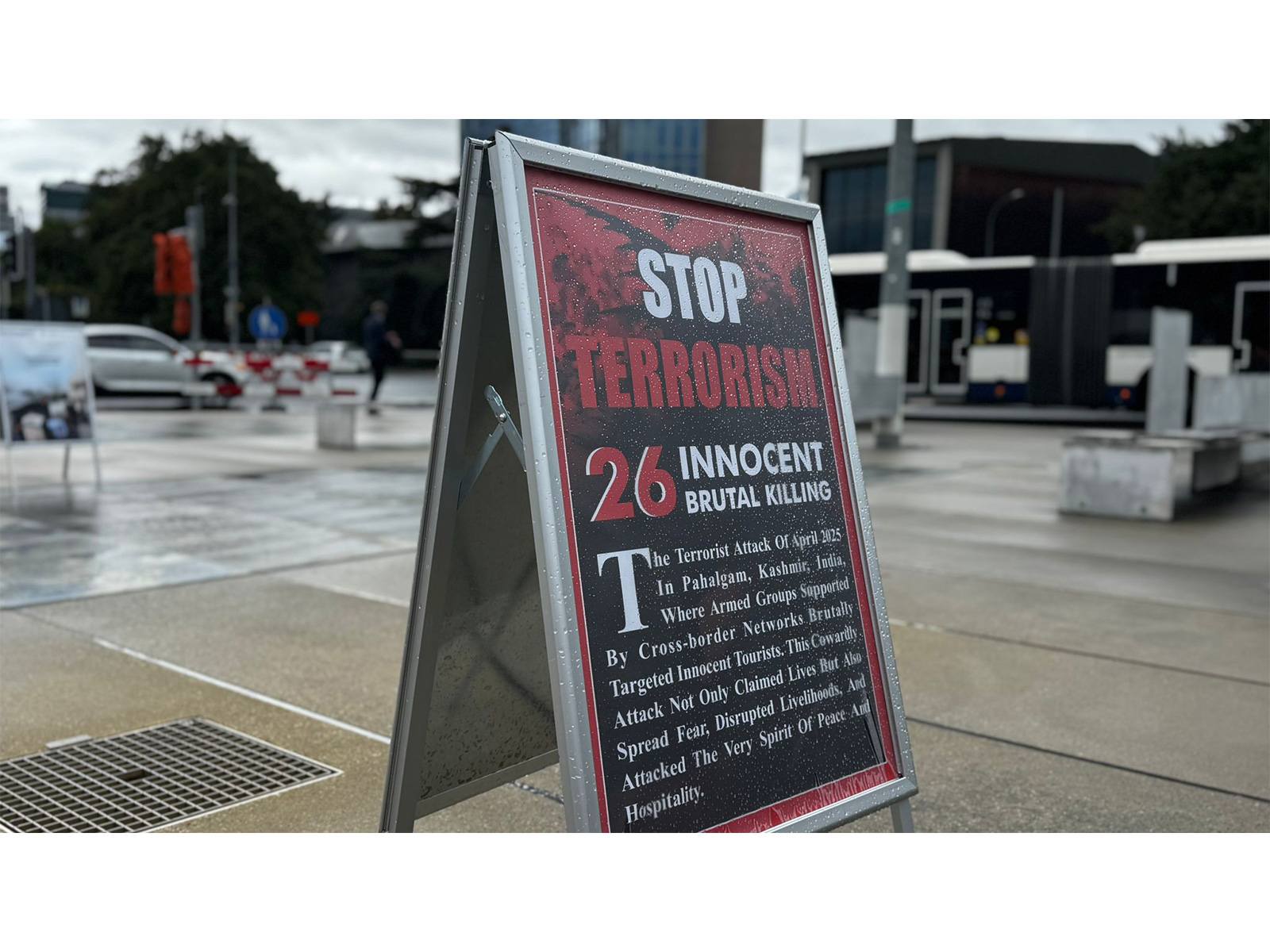 A photo exhibition titled “Faces of Resilience” organised by Eco Fawn Society at the Broken Chair in Geneva showcased stories of victims of Pakistan-backed terrorism in Jammu and Kashmir (Photo/ANI)