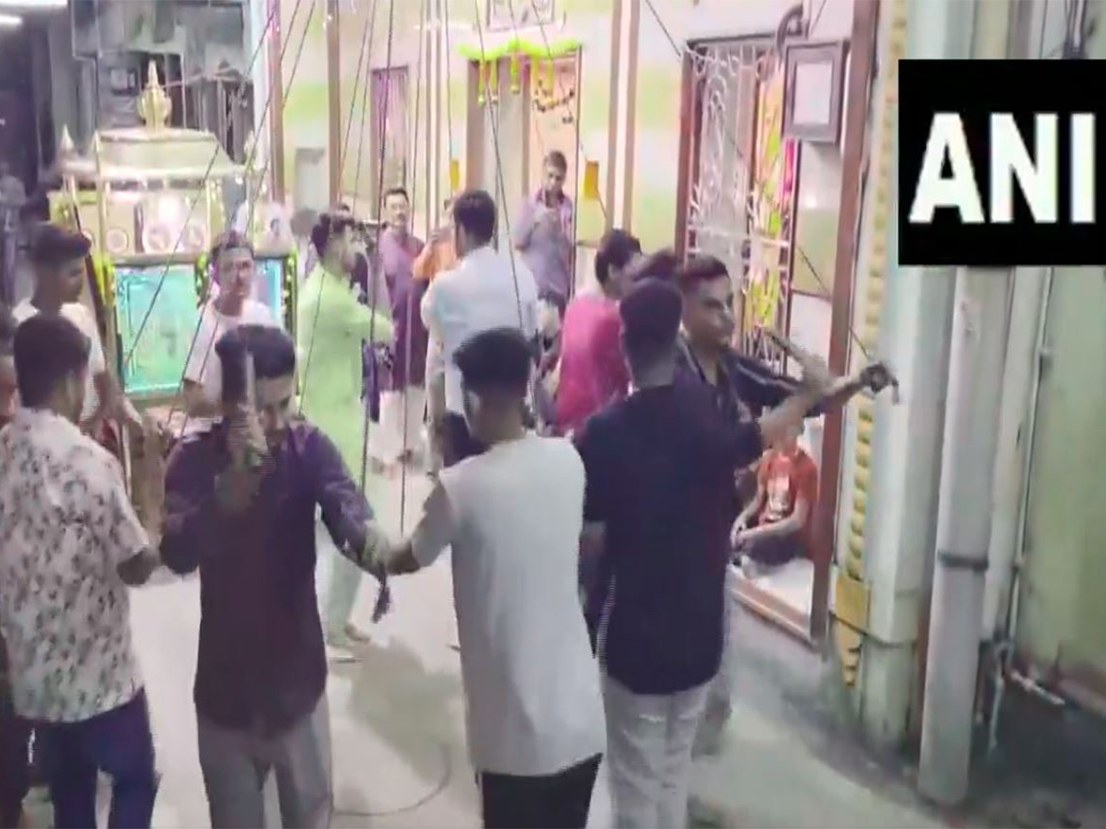 Locals in Navsari celebrate Navratri with traditional Dori Raas garba (Photo/ANI) Locals in Navsari celebrate Navratri with traditional Dori Raas garba (Photo/ANI)