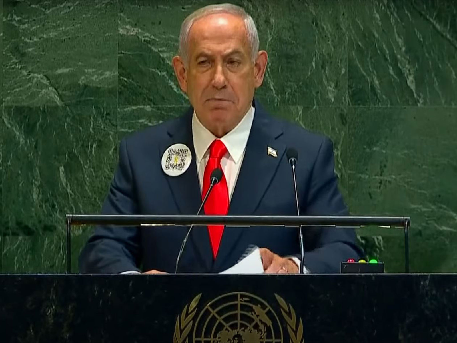 Netanyahu at UNGA hails Israel-US strikes on Iran, calls for snapback sanctions, says "Iran's uranium stockpile must be eliminated"