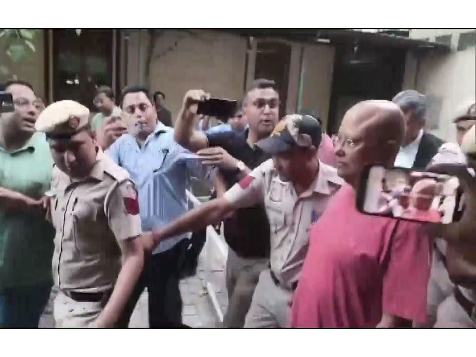 Accused Partha Sarthy alias Chaityananda Saraswati being brought to court. (Photo/ANI)