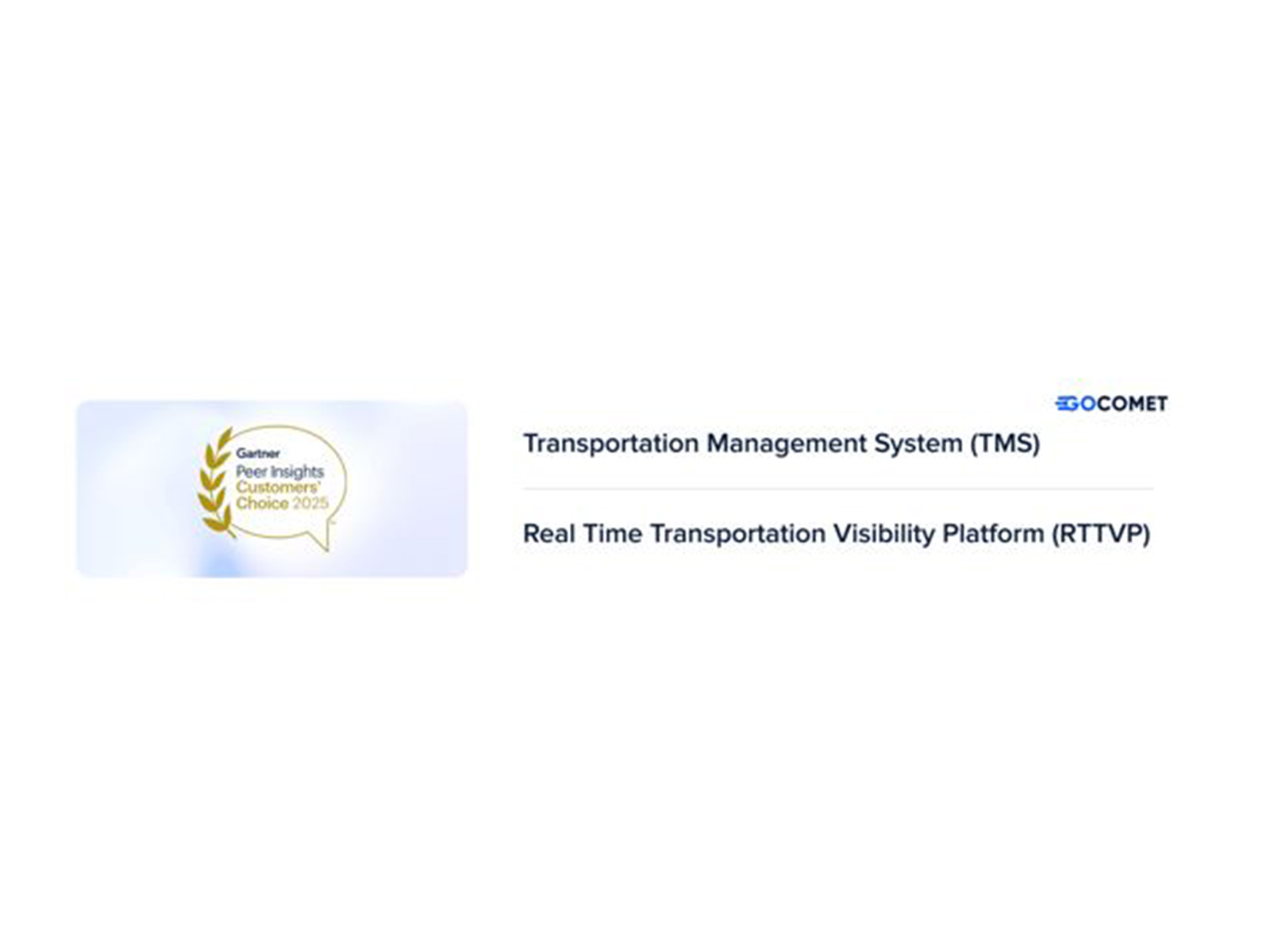 GoComet Named a "Customers' Choice" in the Gartner Peer Insights(™) Voice of the Customer: Transportation Management Systems